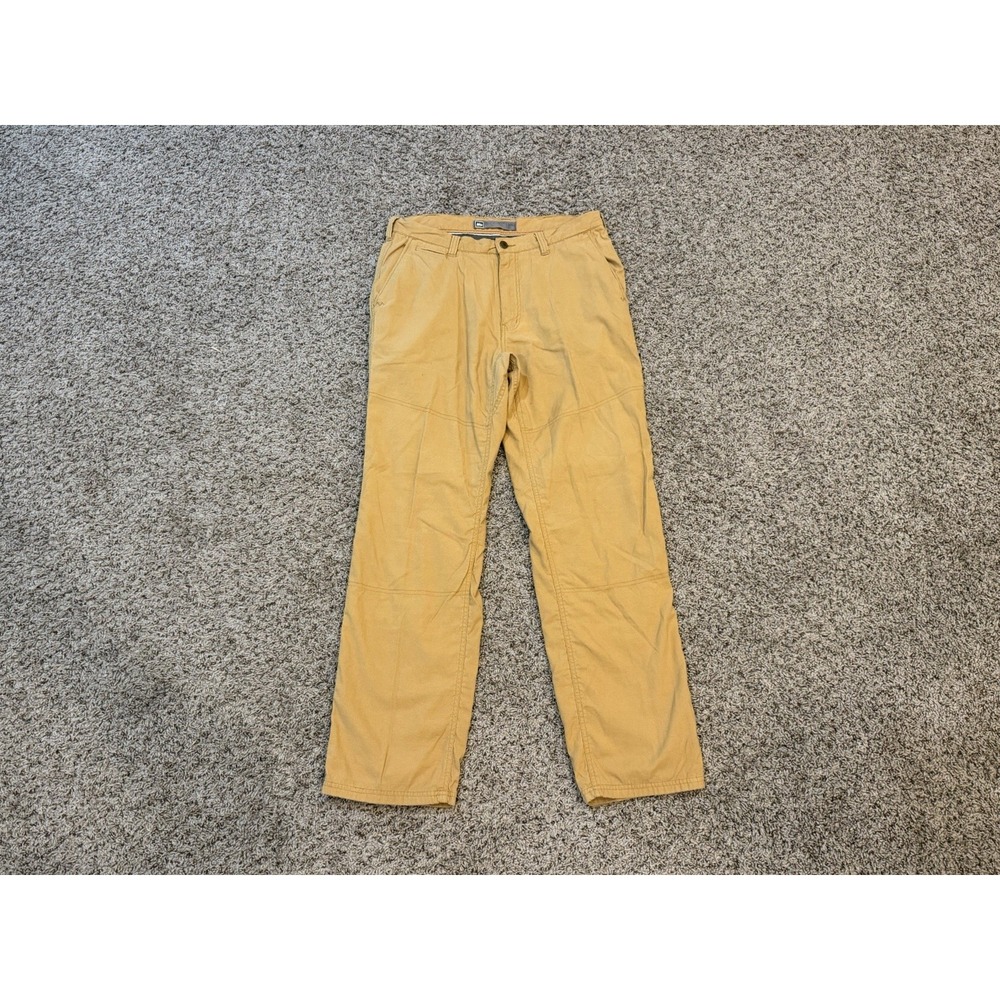 REI Fleece Lined Pants Mens 34x32 Khaki Insulated Utility Work Pants Hiking Camp